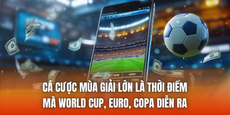 Cá cược mùa giải lớn là thời điểm mà World Cup, Euro, Copa diễn ra